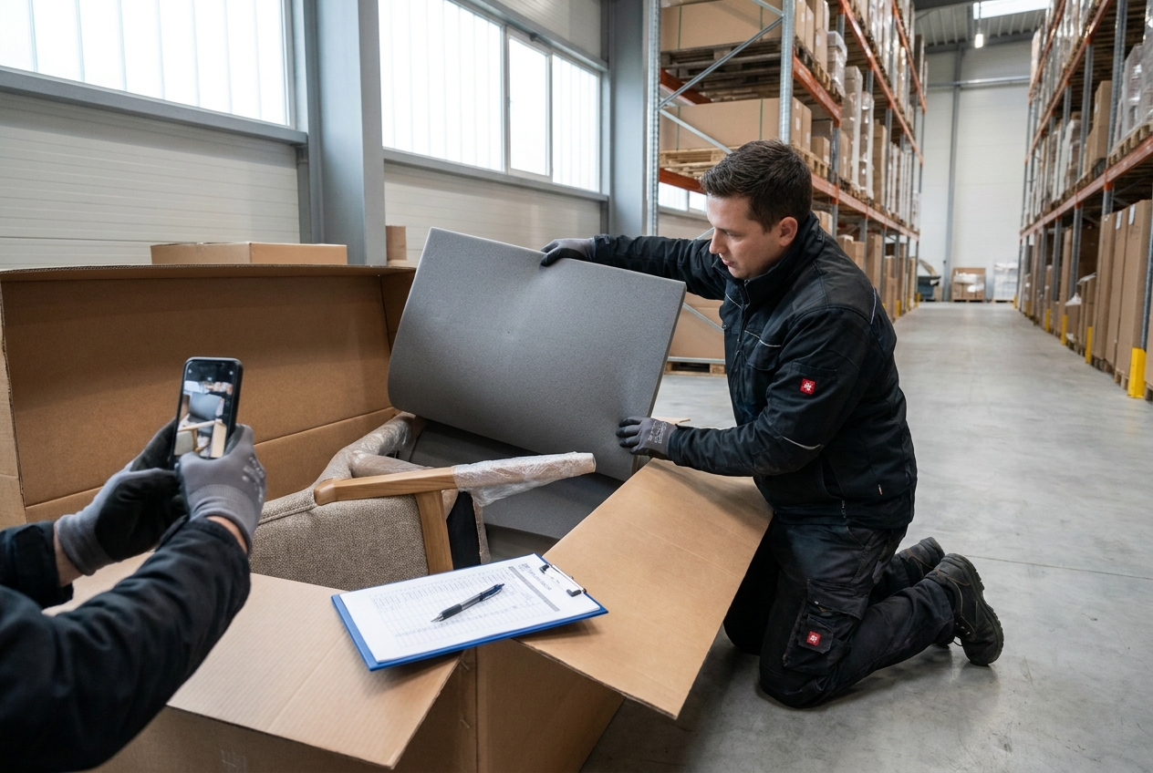 Furniture receiving and project storage environment