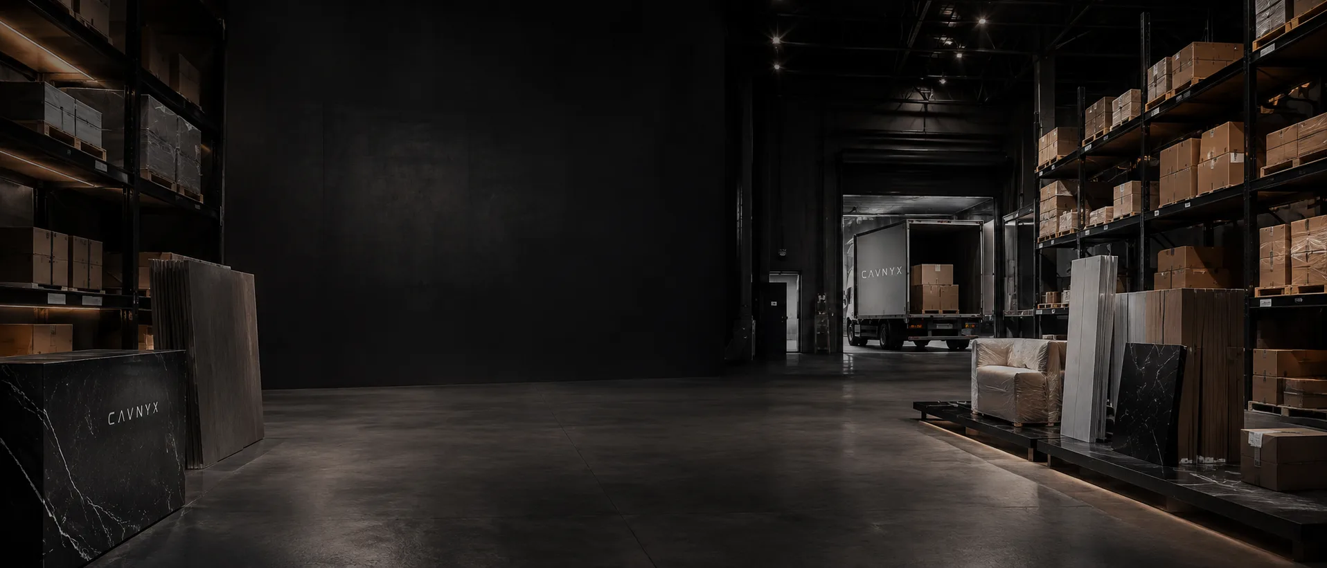 Organized warehouse aisle prepared for consolidated project delivery